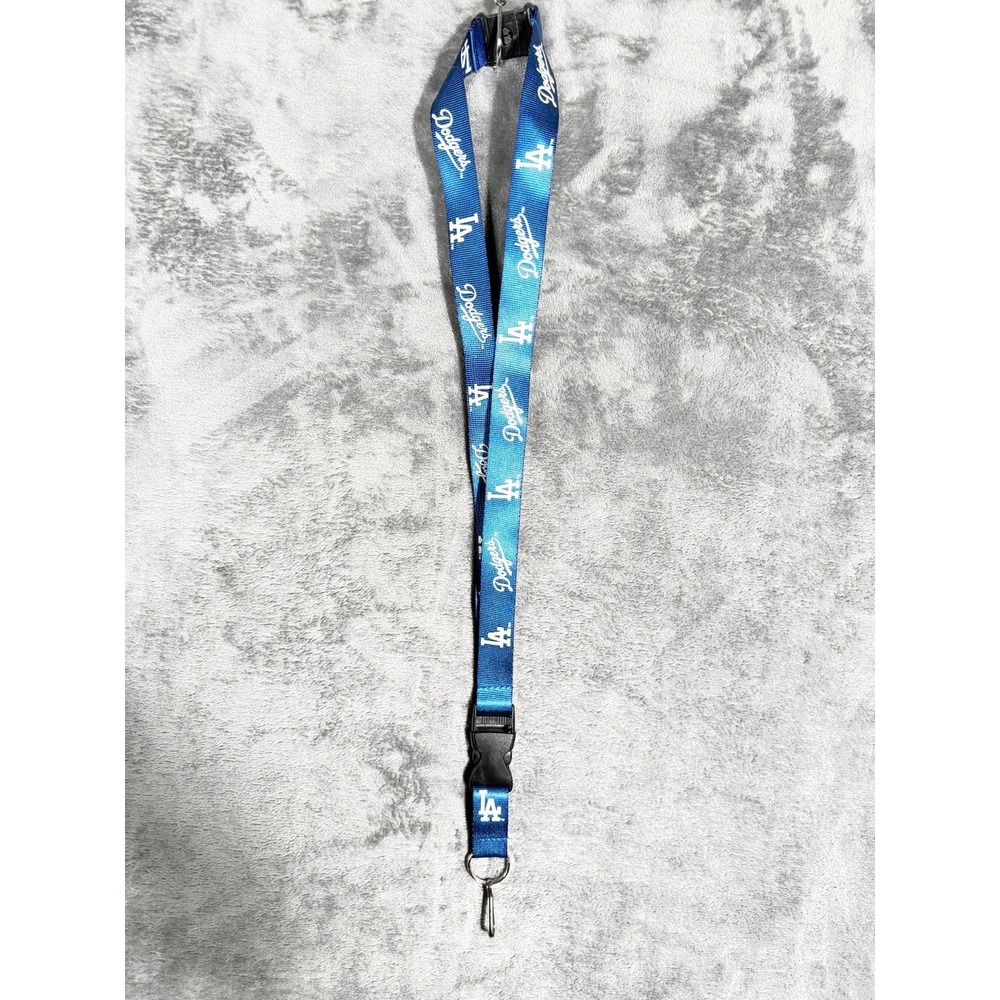 Dodgers Lanyard MLB Baseball Blue White Detachable Clip Keychain ID Holder